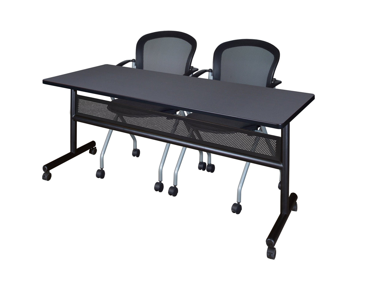 Regency Kobe Flip - Top Privacy Nesting Table & 2 Cadence Nesting Chairs 72"W x 24"D x 29"H (REG - MKFTM7224 - CAD) - SchoolOutlet