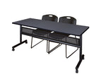 Regency Kobe Flip - Top Privacy Nesting Table & 2 Zeng Stack Chairs 72