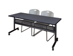 Regency Kobe Flip - Top Privacy Nesting Table & 2 Zeng Stack Chairs 72