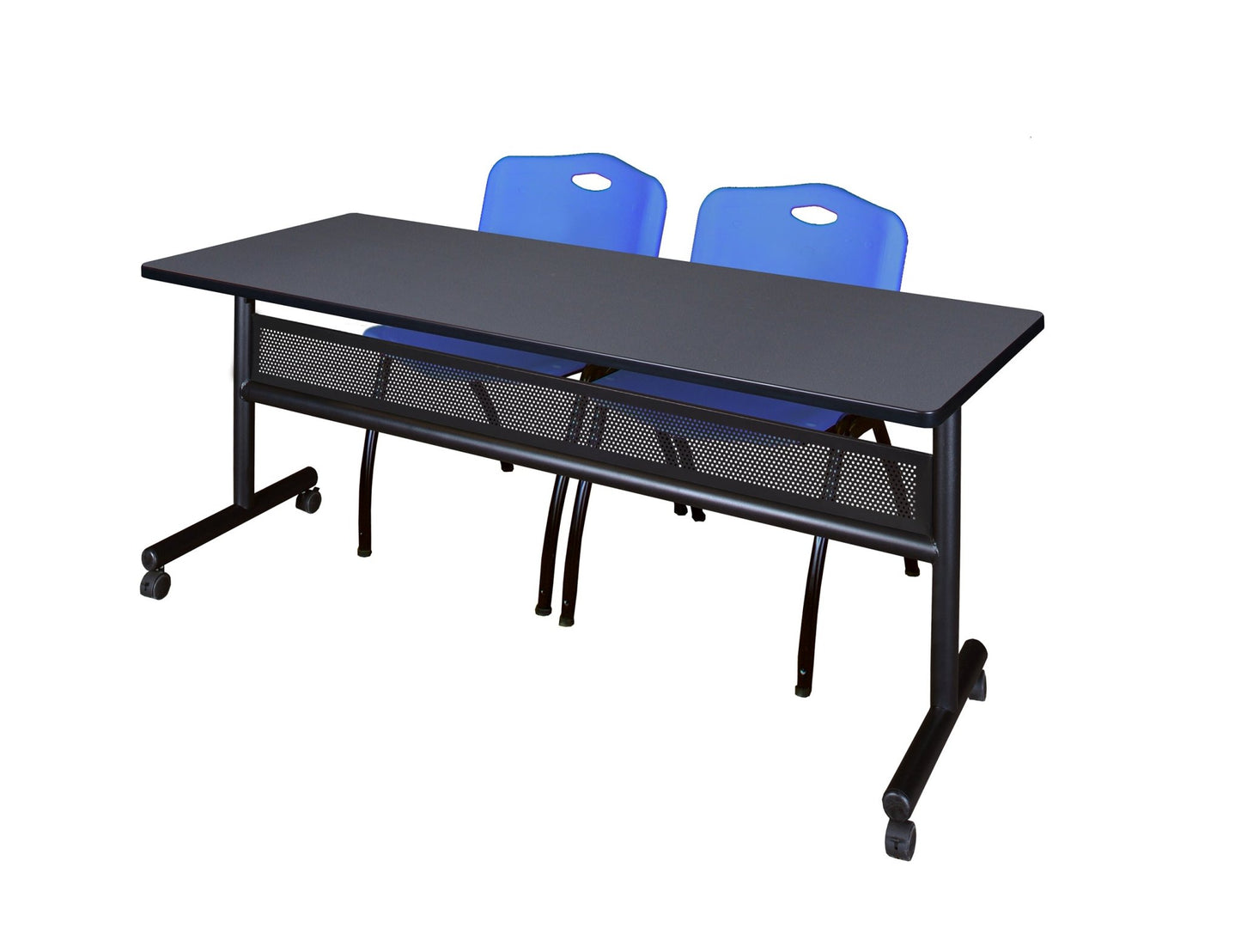 Regency Kobe Flip - Top Privacy Nesting Table & 2 M Stack Chairs 72"W x 24"D x 29"H (REG - MKFTM7224 - 2M) - SchoolOutlet