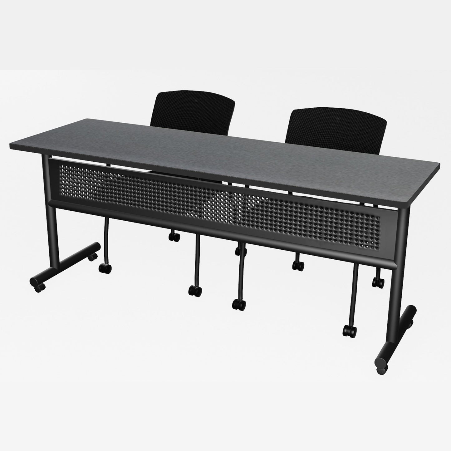 Regency Kobe Flip - Top Privacy Nesting Table & 2 Knight Mesh Chairs 72"W x 24"D x 29"H (REG - MKFTM7224 - KNM) - SchoolOutlet