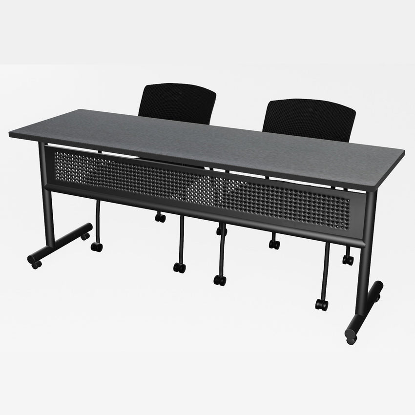 Regency Kobe Flip - Top Privacy Nesting Table & 2 Knight Mesh Chairs 72"W x 24"D x 29"H (REG - MKFTM7224 - KNM) - SchoolOutlet