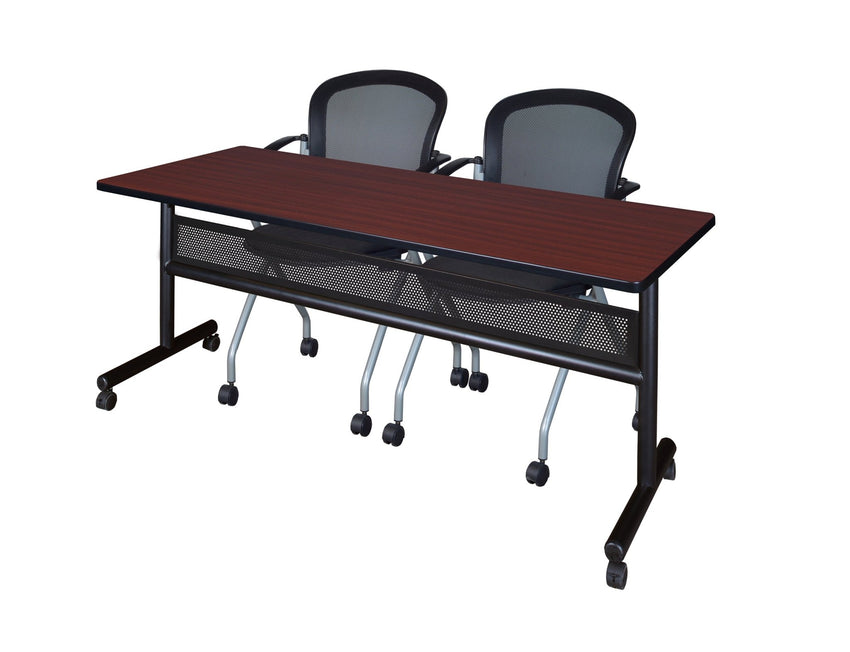 Regency Kobe Flip - Top Privacy Nesting Table & 2 Cadence Nesting Chairs 72"W x 24"D x 29"H (REG - MKFTM7224 - CAD) - SchoolOutlet