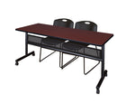 Regency Kobe Flip - Top Privacy Nesting Table & 2 Zeng Stack Chairs 72