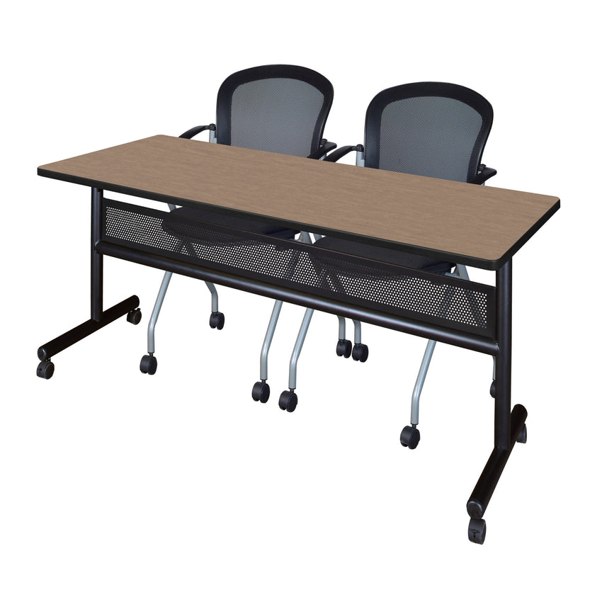 Regency Kobe Flip - Top Privacy Nesting Table & 2 Cadence Nesting Chairs 72"W x 24"D x 29"H (REG - MKFTM7224 - CAD) - SchoolOutlet
