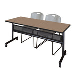 Regency Kobe Flip - Top Privacy Nesting Table & 2 Zeng Stack Chairs 72