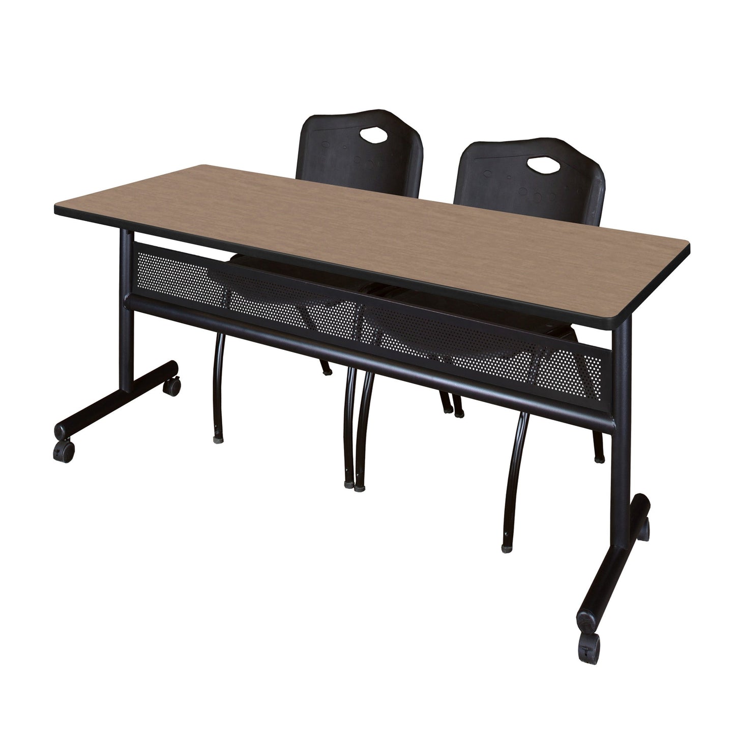 Regency Kobe Flip - Top Privacy Nesting Table & 2 M Stack Chairs 72"W x 24"D x 29"H (REG - MKFTM7224 - 2M) - SchoolOutlet