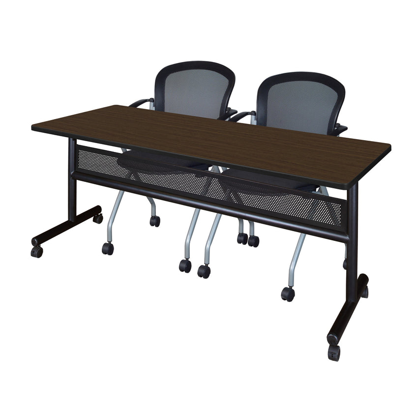 Regency Kobe Flip - Top Privacy Nesting Table & 2 Cadence Nesting Chairs 72"W x 24"D x 29"H (REG - MKFTM7224 - CAD) - SchoolOutlet