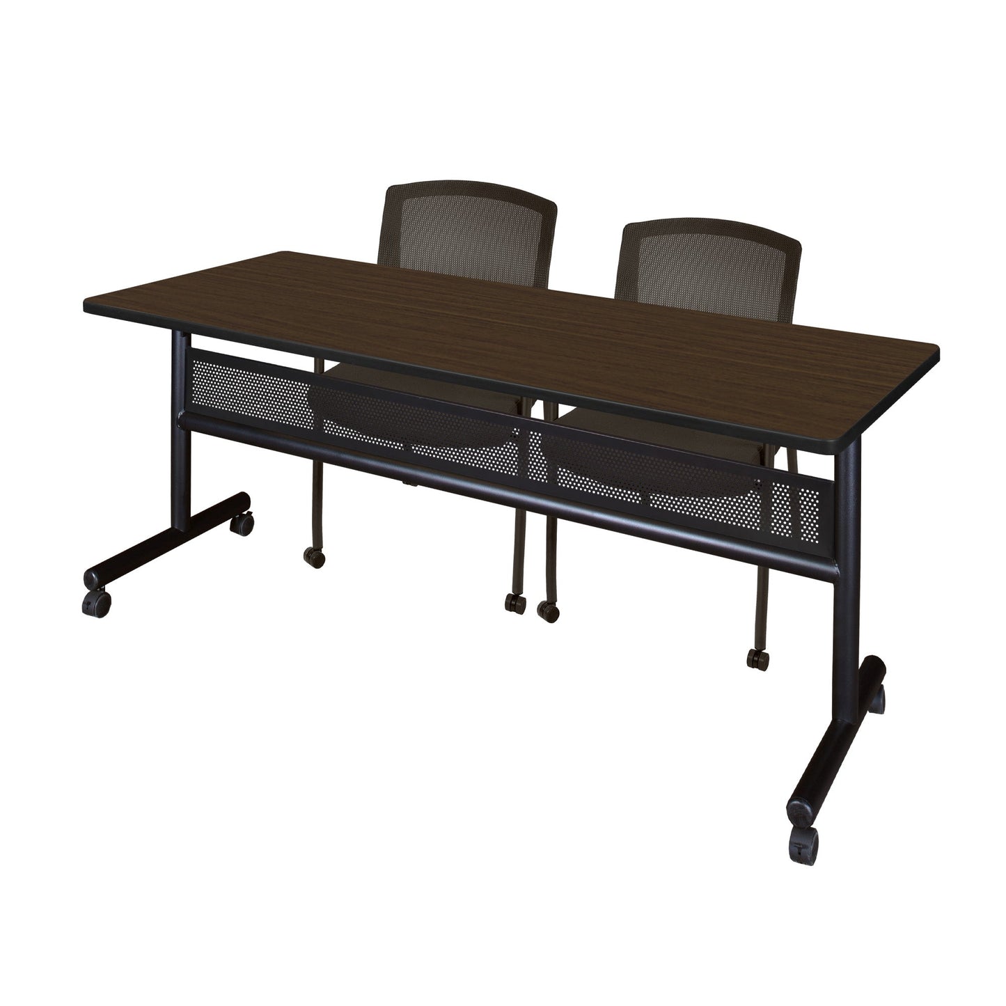 Regency Kobe Flip - Top Privacy Nesting Table & 2 Knight Mesh Chairs 72"W x 24"D x 29"H (REG - MKFTM7224 - KNM) - SchoolOutlet