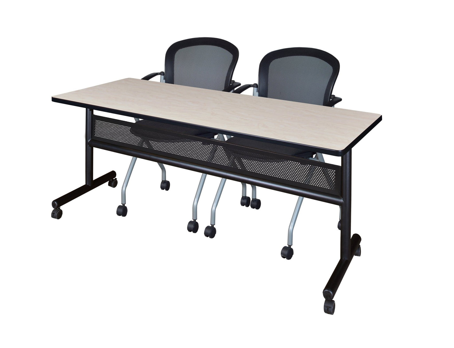 Regency Kobe Flip - Top Privacy Nesting Table & 2 Cadence Nesting Chairs 72"W x 24"D x 29"H (REG - MKFTM7224 - CAD) - SchoolOutlet