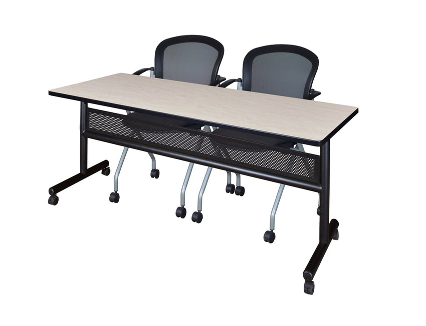 Regency Kobe Flip - Top Privacy Nesting Table & 2 Cadence Nesting Chairs 72"W x 24"D x 29"H (REG - MKFTM7224 - CAD) - SchoolOutlet