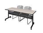 Regency Kobe Flip - Top Privacy Nesting Table & 2 Zeng Stack Chairs 72