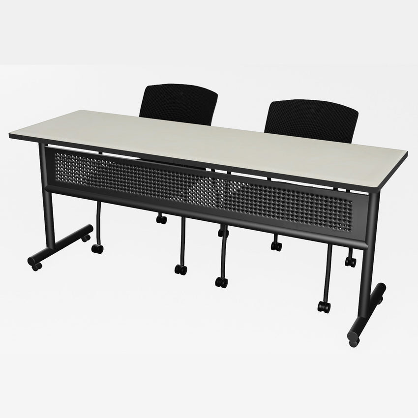 Regency Kobe Flip - Top Privacy Nesting Table & 2 Knight Mesh Chairs 72"W x 24"D x 29"H (REG - MKFTM7224 - KNM) - SchoolOutlet