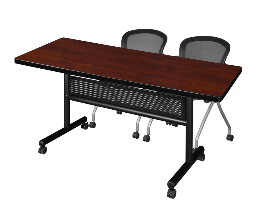 Regency Kobe Flip - Top Privacy Nesting Table & 2 Cadence Nesting Chairs 72"W x 30"D x 29"H (REG - MKFTM7230 - CAD) - SchoolOutlet