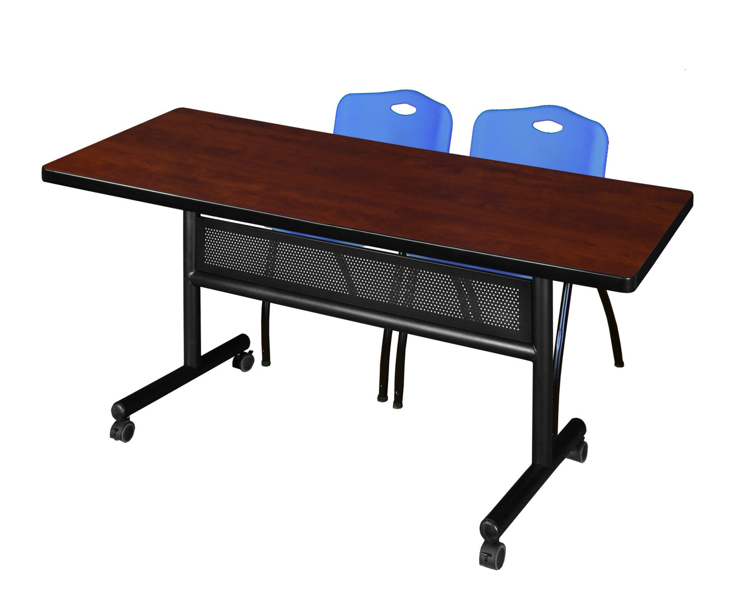 Regency Kobe Flip - Top Privacy Nesting Table & 2 M Stack Chairs 72"W x 30"D x 29"H (REG - MKFTM7230 - 2M) - SchoolOutlet