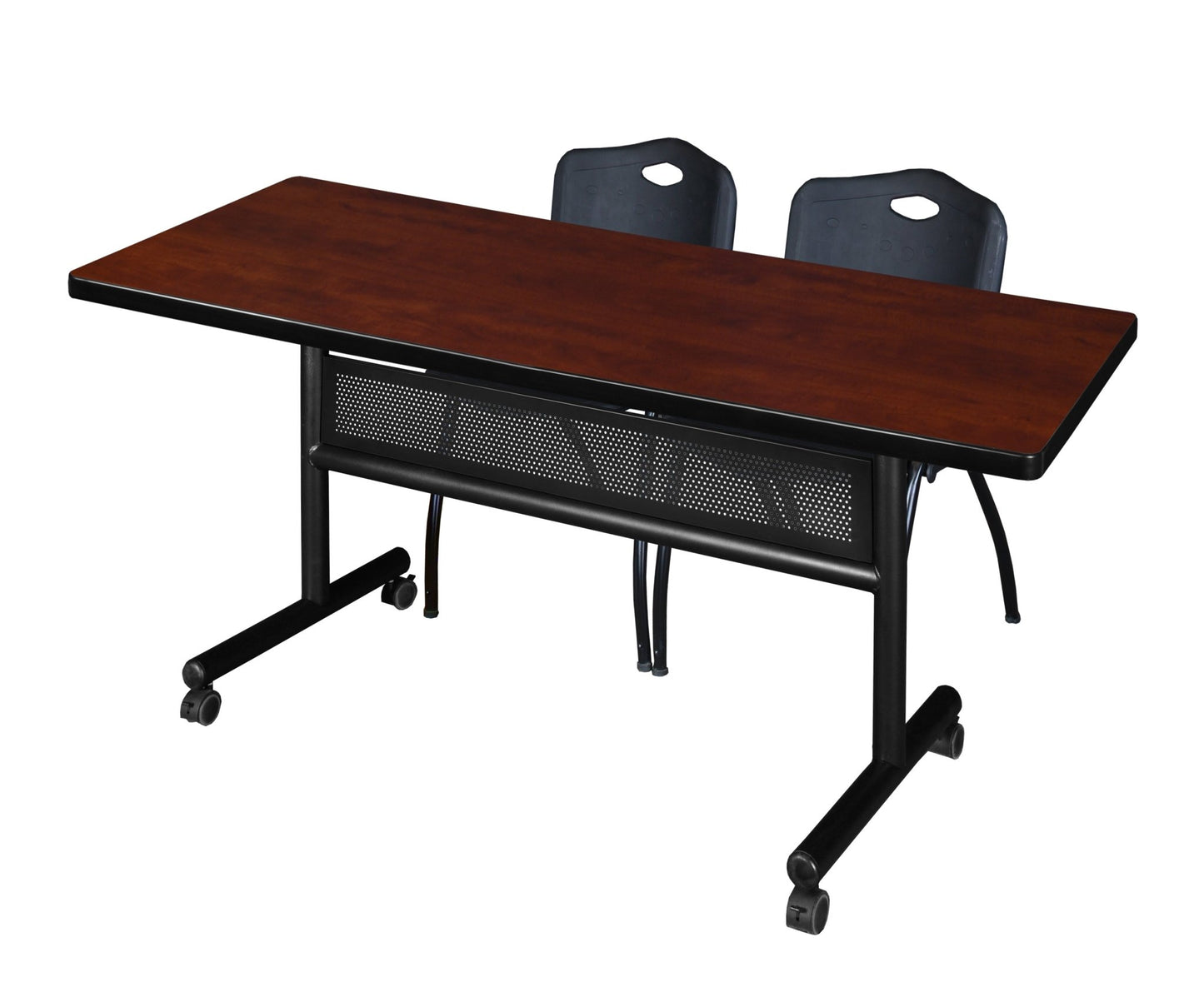 Regency Kobe Flip - Top Privacy Nesting Table & 2 M Stack Chairs 72"W x 30"D x 29"H (REG - MKFTM7230 - 2M) - SchoolOutlet