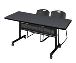Regency Kobe Flip - Top Privacy Nesting Table & 2 Zeng Stack Chairs 72