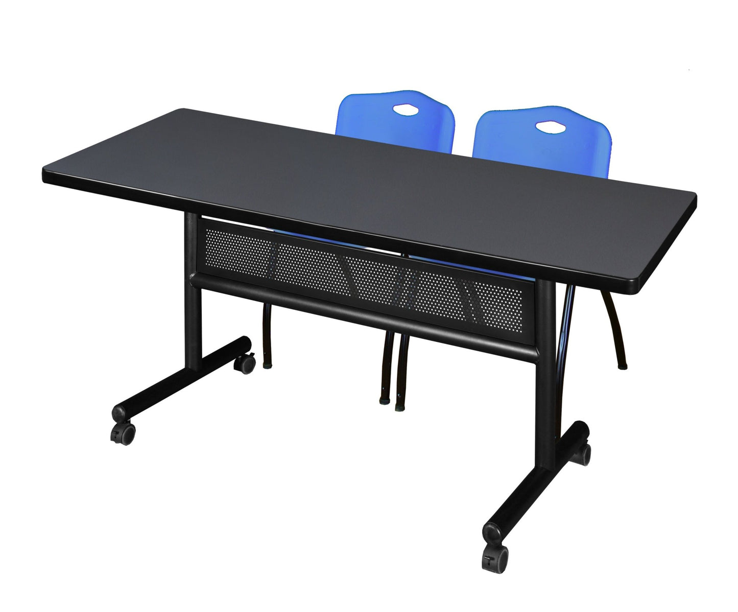 Regency Kobe Flip - Top Privacy Nesting Table & 2 M Stack Chairs 72"W x 30"D x 29"H (REG - MKFTM7230 - 2M) - SchoolOutlet