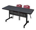 Regency Kobe Flip - Top Privacy Nesting Table & 2 M Stack Chairs 72