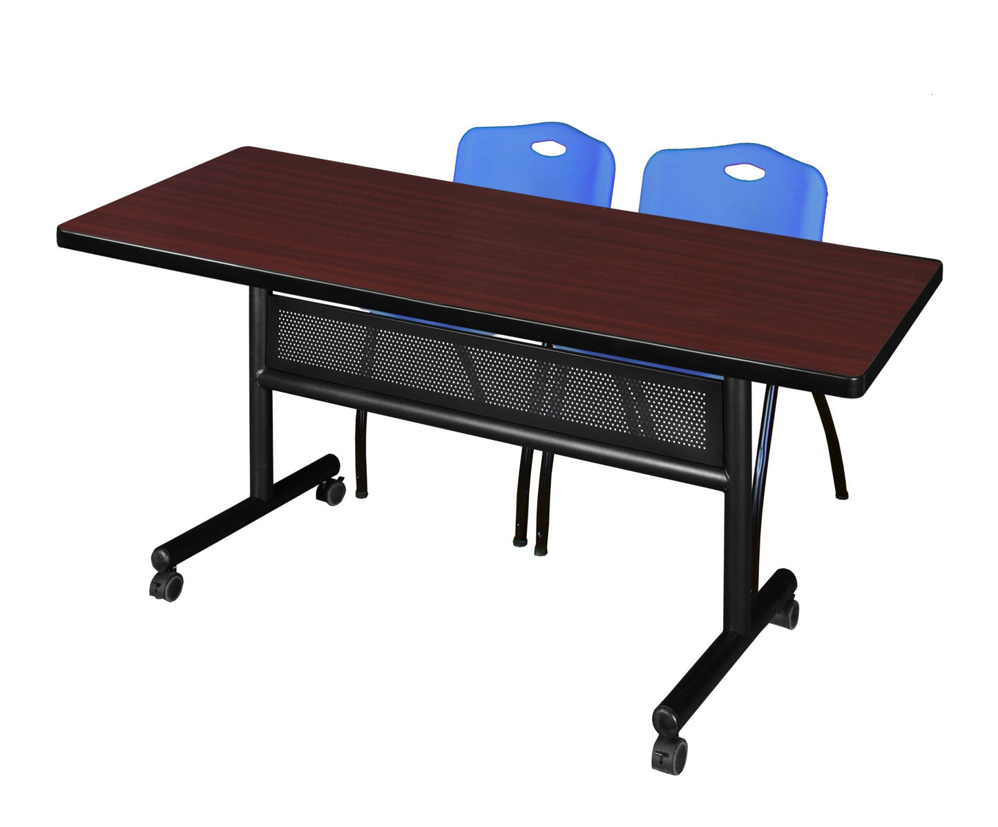 Regency Kobe Flip - Top Privacy Nesting Table & 2 M Stack Chairs 72"W x 30"D x 29"H (REG - MKFTM7230 - 2M) - SchoolOutlet