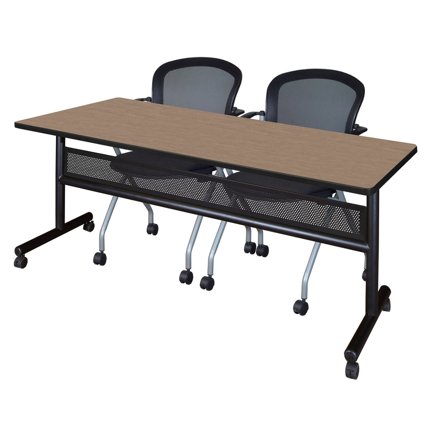 Regency Kobe Flip - Top Privacy Nesting Table & 2 Cadence Nesting Chairs 72"W x 30"D x 29"H (REG - MKFTM7230 - CAD) - SchoolOutlet