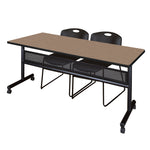 Regency Kobe Flip - Top Privacy Nesting Table & 2 Zeng Stack Chairs 72