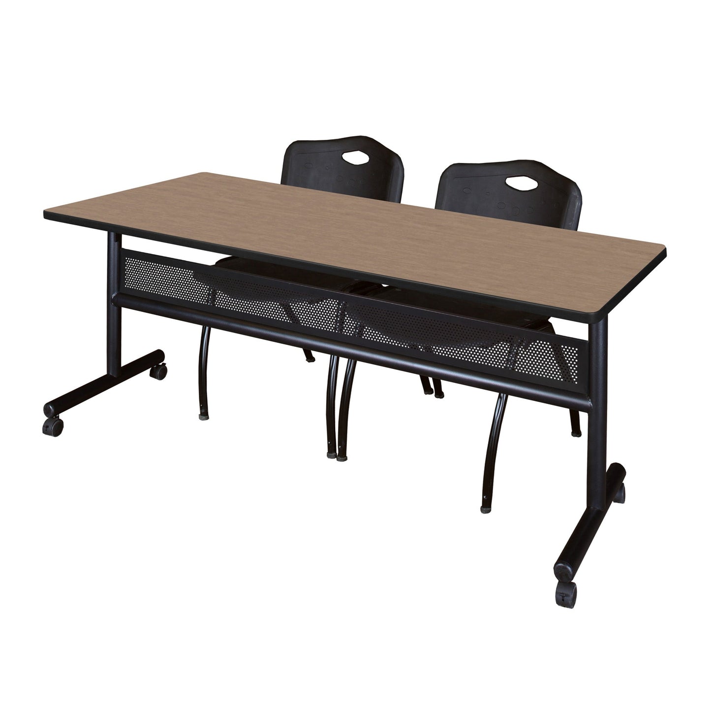 Regency Kobe Flip - Top Privacy Nesting Table & 2 M Stack Chairs 72"W x 30"D x 29"H (REG - MKFTM7230 - 2M) - SchoolOutlet