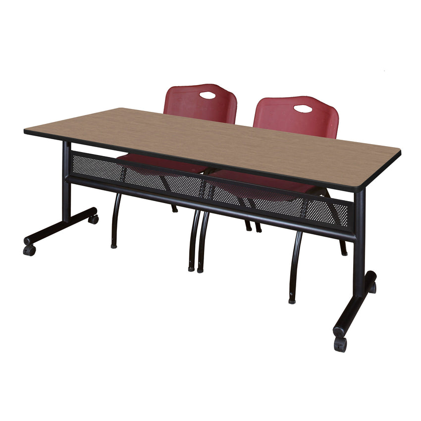 Regency Kobe Flip - Top Privacy Nesting Table & 2 M Stack Chairs 72"W x 30"D x 29"H (REG - MKFTM7230 - 2M) - SchoolOutlet