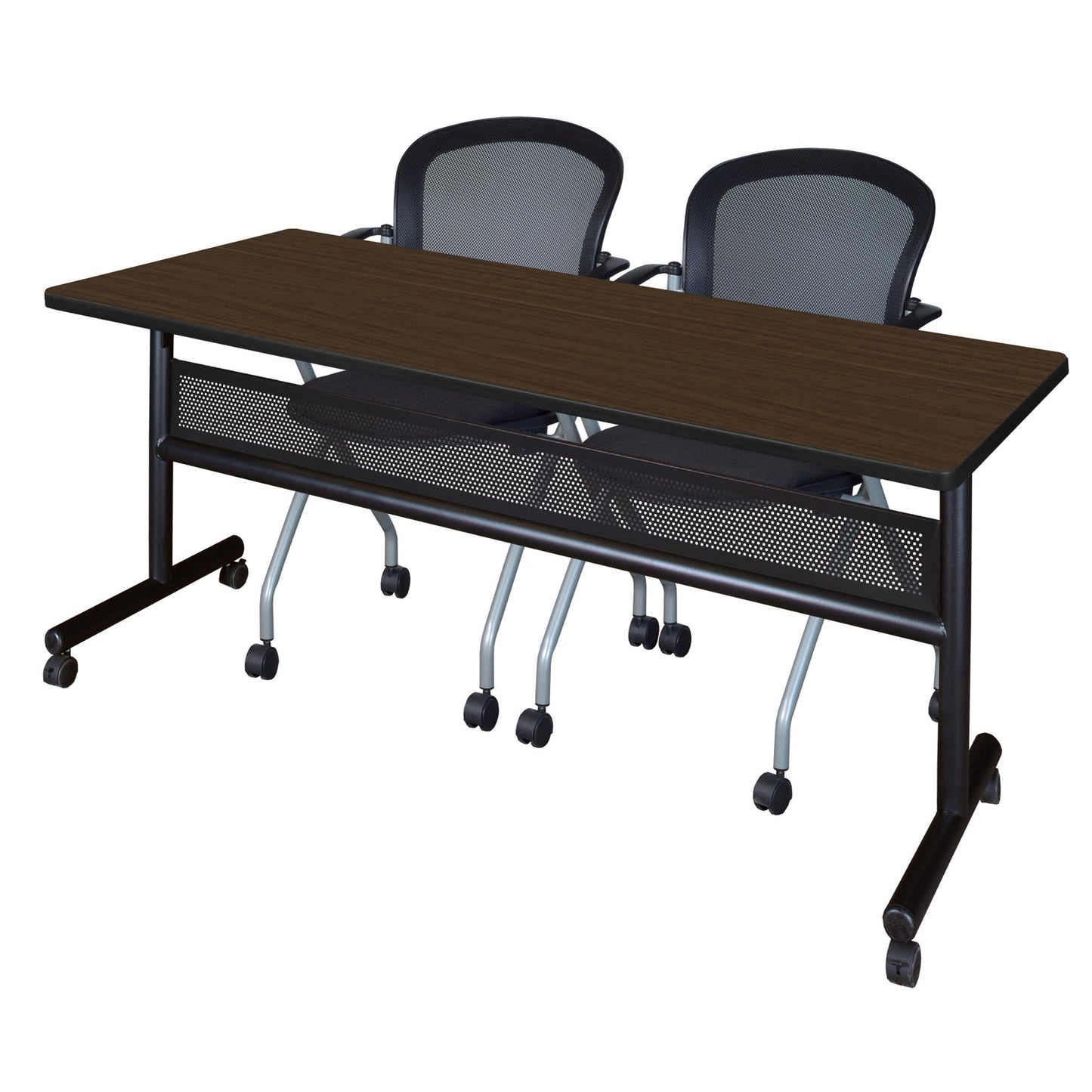 Regency Kobe Flip - Top Privacy Nesting Table & 2 Cadence Nesting Chairs 72"W x 30"D x 29"H (REG - MKFTM7230 - CAD) - SchoolOutlet