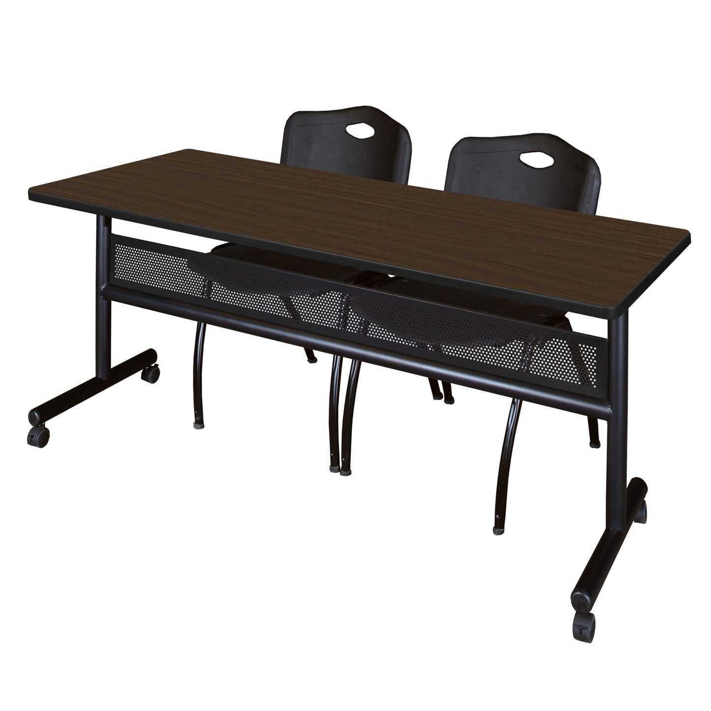 Regency Kobe Flip - Top Privacy Nesting Table & 2 M Stack Chairs 72"W x 30"D x 29"H (REG - MKFTM7230 - 2M) - SchoolOutlet