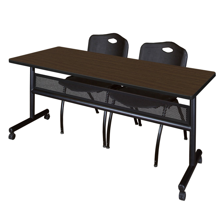Regency Kobe Flip - Top Privacy Nesting Table & 2 M Stack Chairs 72"W x 30"D x 29"H (REG - MKFTM7230 - 2M) - SchoolOutlet
