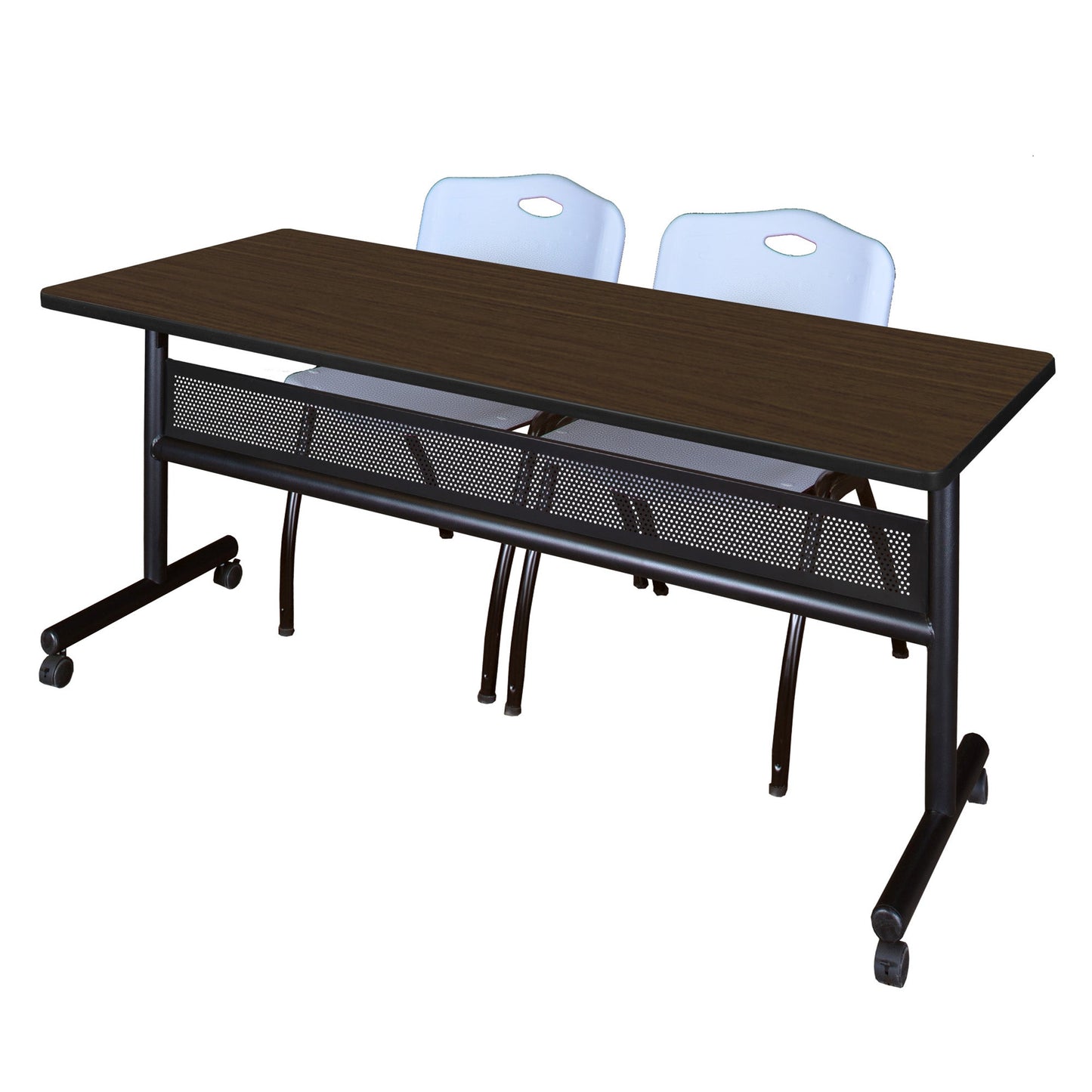 Regency Kobe Flip - Top Privacy Nesting Table & 2 M Stack Chairs 72"W x 30"D x 29"H (REG - MKFTM7230 - 2M) - SchoolOutlet