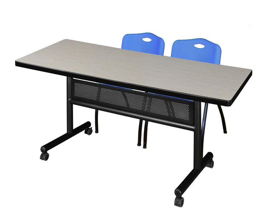 Regency Kobe Flip - Top Privacy Nesting Table & 2 M Stack Chairs 72"W x 30"D x 29"H (REG - MKFTM7230 - 2M) - SchoolOutlet