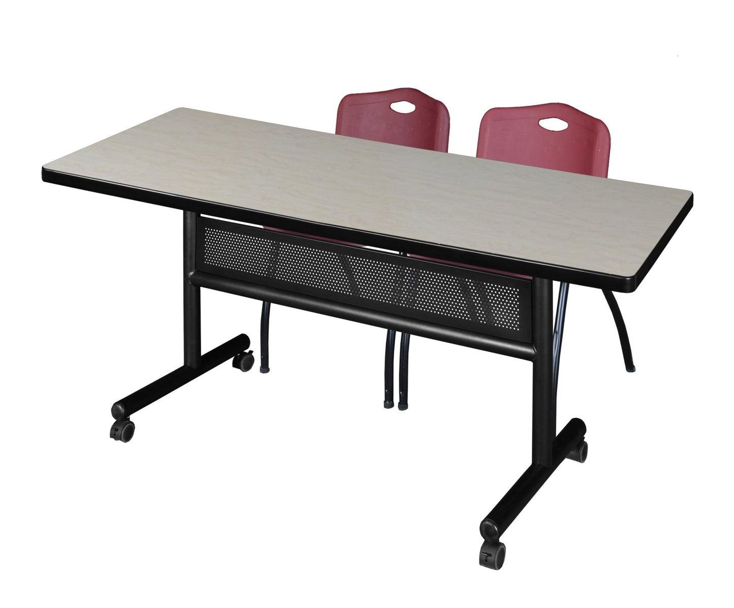 Regency Kobe Flip - Top Privacy Nesting Table & 2 M Stack Chairs 72"W x 30"D x 29"H (REG - MKFTM7230 - 2M) - SchoolOutlet
