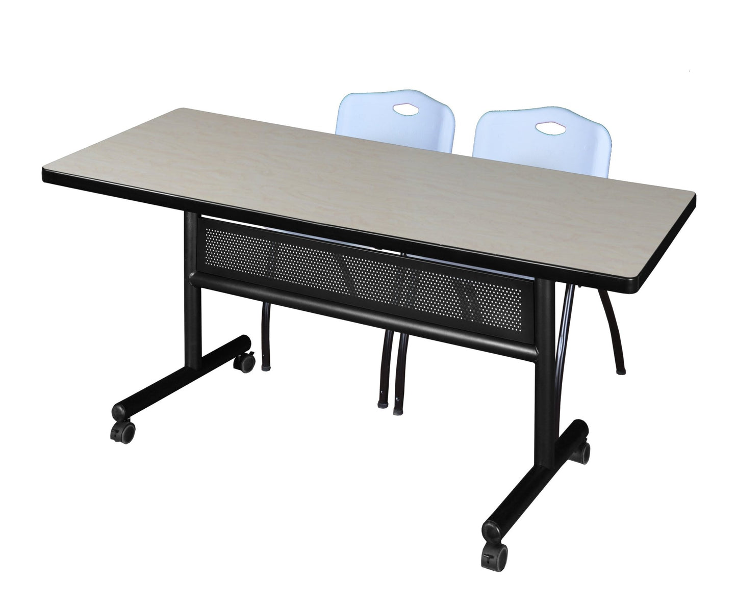 Regency Kobe Flip - Top Privacy Nesting Table & 2 M Stack Chairs 72"W x 30"D x 29"H (REG - MKFTM7230 - 2M) - SchoolOutlet