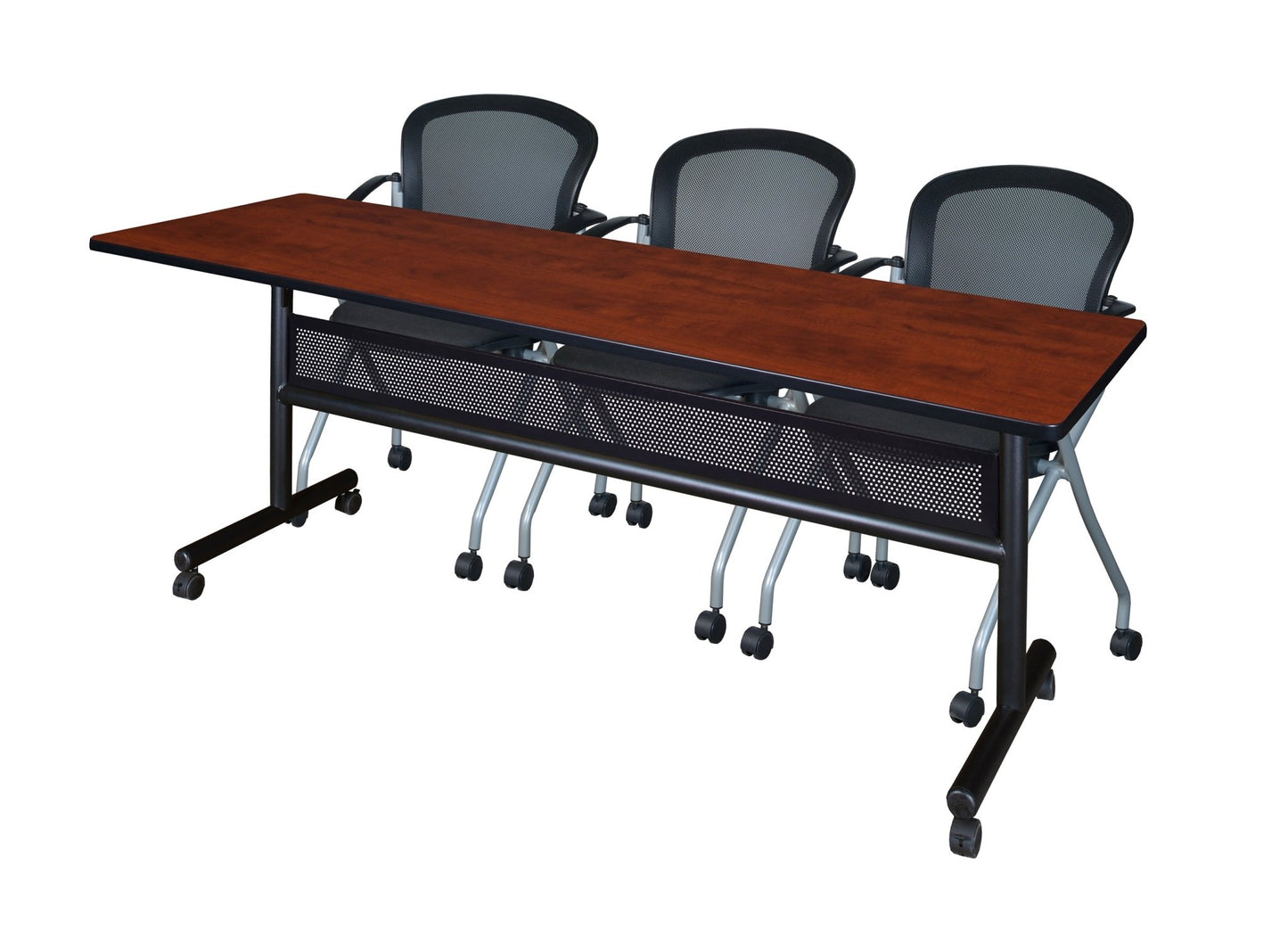 Regency Kobe Flip - Top Privacy Nesting Table & 2 Cadence Nesting Chairs 84"W x 24"D x 29"H (REG - MKFTM8424 - CAD) - SchoolOutlet