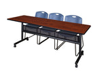 Regency Kobe Flip - Top Privacy Nesting Table & 3 Zeng Stack Chairs 84