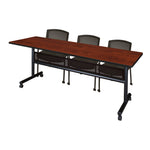 Regency Kobe Flip - Top Privacy Nesting Table & 3 Knight Mesh Chairs 84