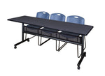 Regency Kobe Flip - Top Privacy Nesting Table & 3 Zeng Stack Chairs 84