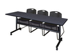 Regency Kobe Flip - Top Privacy Nesting Table & 3 Zeng Stack Chairs 84