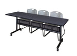 Regency Kobe Flip - Top Privacy Nesting Table & 3 Zeng Stack Chairs 84