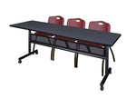 Regency Kobe Flip - Top Privacy Nesting Table & 3 M Stack Chairs 84