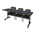 Regency Kobe Flip - Top Privacy Nesting Table & 3 Knight Mesh Chairs 84