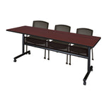Regency Kobe Flip - Top Privacy Nesting Table & 3 Knight Mesh Chairs 84