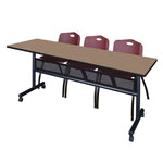 Regency Kobe Flip - Top Privacy Nesting Table & 3 M Stack Chairs 84