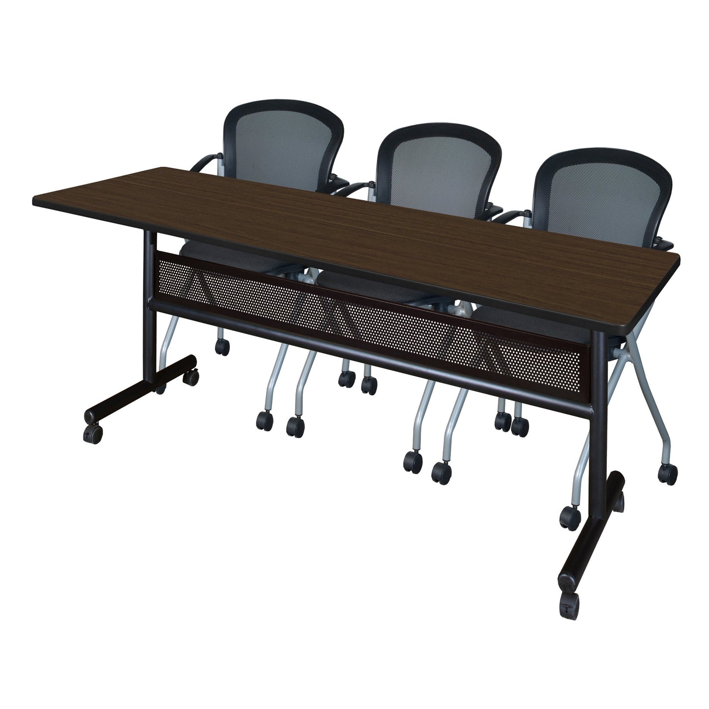 Regency Kobe Flip - Top Privacy Nesting Table & 2 Cadence Nesting Chairs 84"W x 24"D x 29"H (REG - MKFTM8424 - CAD) - SchoolOutlet