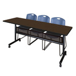 Regency Kobe Flip - Top Privacy Nesting Table & 3 Zeng Stack Chairs 84