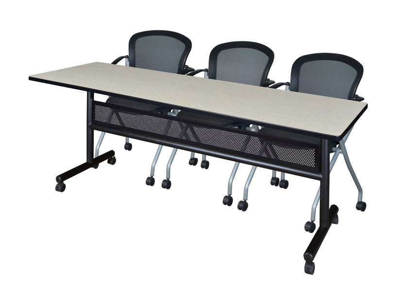 Regency Kobe Flip - Top Privacy Nesting Table & 2 Cadence Nesting Chairs 84"W x 24"D x 29"H (REG - MKFTM8424 - CAD) - SchoolOutlet