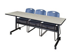 Regency Kobe Flip - Top Privacy Nesting Table & 3 Zeng Stack Chairs 84