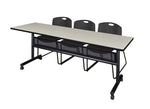 Regency Kobe Flip - Top Privacy Nesting Table & 3 Zeng Stack Chairs 84